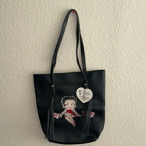 Betty Boop Black Tote with Red and White Design